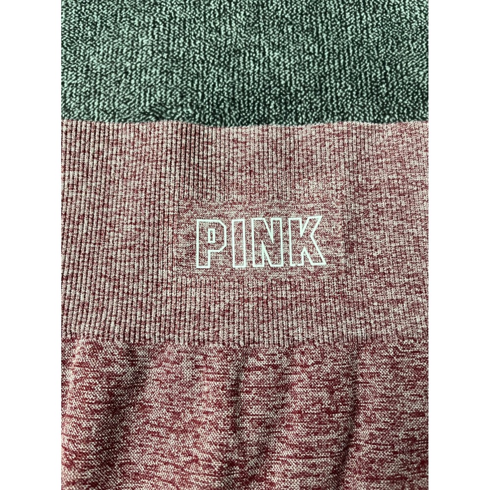 PINK Victoria's Secret Seamless Leggings Maroon Pink Marl High Waist Medium - Picture 5 of 8